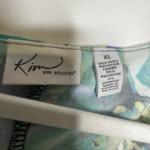 Kim Rogers Poncho Style Top Size XL Floral Vibrant Colors Asymmetrical BOHO - Picture 11 of 12